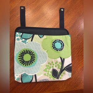 Thirty One Retired OH SNAP STORAGE POCKET in FABULOUS FLORAL navy,green,teal